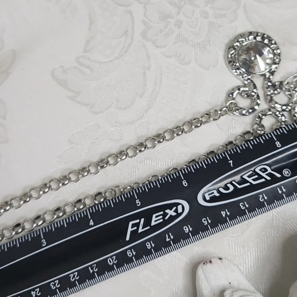 Silvertone Necklace and Earrings Set Owls Choker 24 Inch - Picture 6 of 8